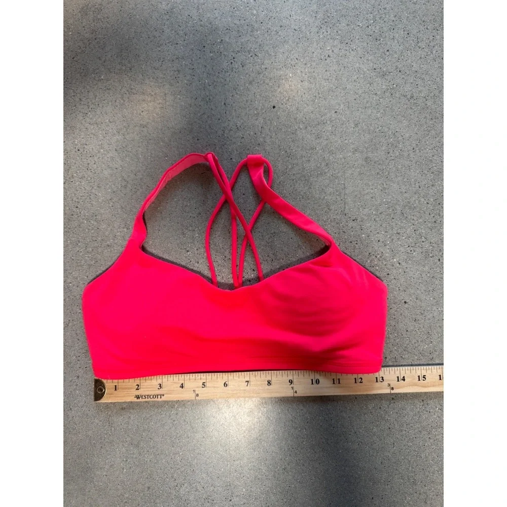 Lululemon Orange Neon Pink Strappy Sports Bra Athletic Workout Yoga‎ Sz S/M
